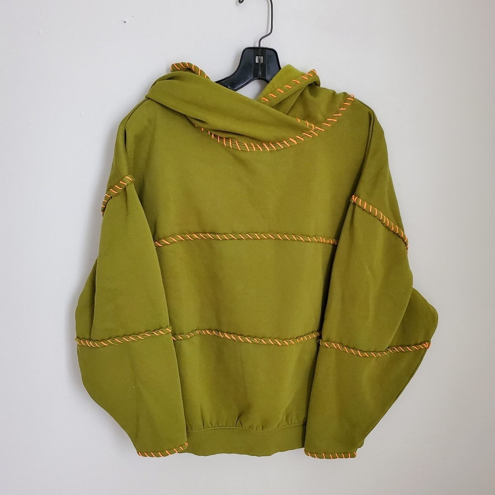 BDG Anthropologie Moss Green Exposed Seam Gnome Hoodie Size S-M